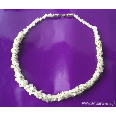 Collier Tresse en Pierre de Lune