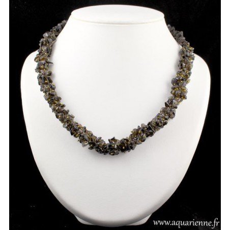 Collier Tresse en Quartz Fumé