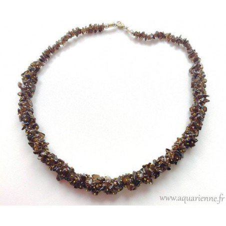 Collier Tresse en Quartz Fumé