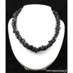 Collier Tresse en Agate noire et grise