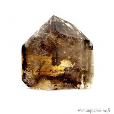 Pointe en Quartz Fumé avec Fantômes et inclusions (845g)