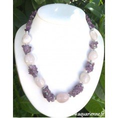 Collier Améthyste et Quartz Rose Chance