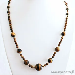 Collier Œil de Tigre et Or Plaqué MagicProtection (78cm)