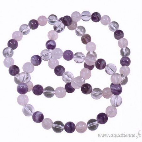Bracelet Améthyste, Quartz rose, Cristal de Roche « Triangle d’Or », que vous pouvez acheter dès maintenant.