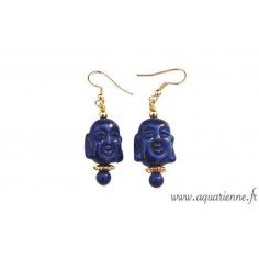 Boucles d'Oreilles Lapis Lazuli Bouddha