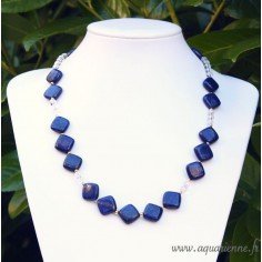 Collier Lapis Lazuli et Or plaqué Élégance Lucide 58cm