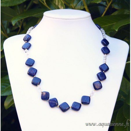 Collier Lapis Lazuli et Or plaqué Élégance Lucide 58cm