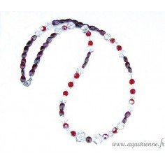 Collier Vitalia Grenat Cristal de Roche et Swarovski