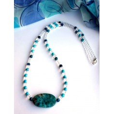 Collier "Yemanja" Chrysocolle et Turquoise ≡ Aquarienne.fr