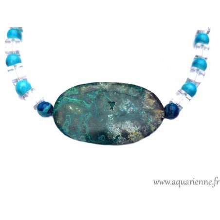 Collier "Yemanja" Chrysocolle et Turquoise ≡ Aquarienne.fr