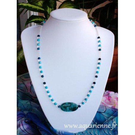 Collier "Yemanja" Chrysocolle et Turquoise ≡ Aquarienne.fr