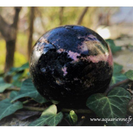 Sphère Rhodonite pierre d'estime de soi sur Aquarienne.fr