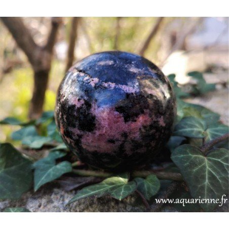Sphère Rhodonite pierre d'estime de soi sur Aquarienne.fr