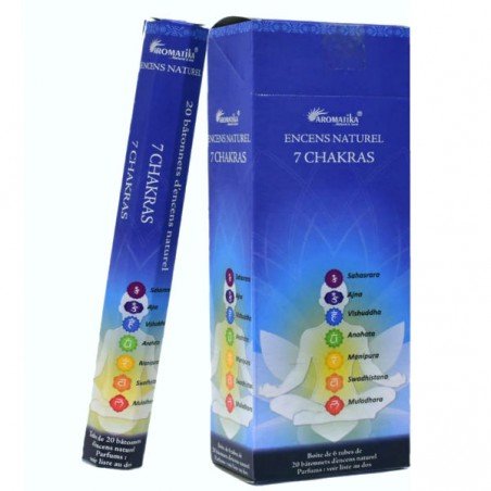 Encens 7 chakras Aromatika boîte hexagonale 20 bâtonnets