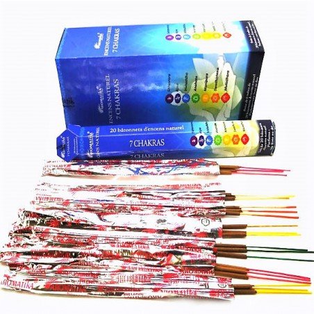 Encens Aromatika 7 chakras 20 sticks boîte hexagonale ≡ Aquarienne.fr