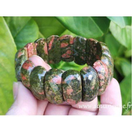 Bracelet mixte Unakite pierre qui apaise la jalousie ≡ Aquarienne.fr