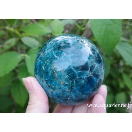 Sphère Apatite bleue de Madagascar - Diamètre : 70mm