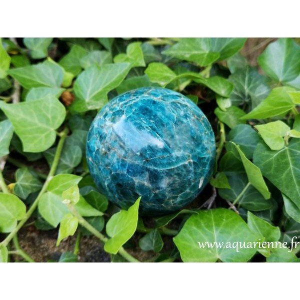 Apatite bleue sphère ø 7 cm- Revitalisation·Motivation ≡ Aquarienne.fr