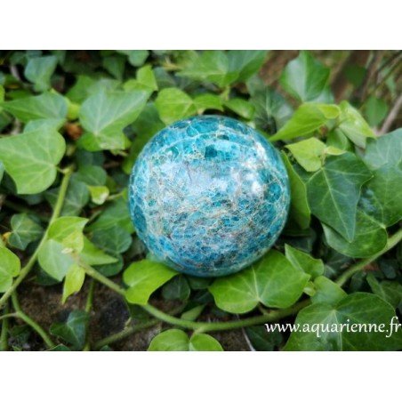 Apatite bleue sphère ø 7 cm- Revitalisation·Motivation ≡ Aquarienne.fr