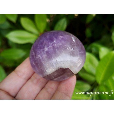 Améthyste à Chevrons de Madagascar - Galet 109g ≡ Aquarienne.fr
