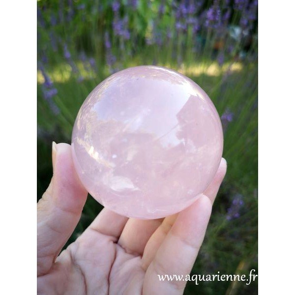 Sphère Quartz rose étoilé Pierre d'Amour ≡ Aquarienne.fr