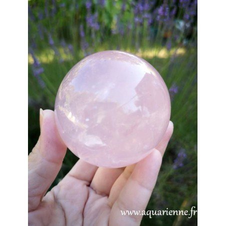 Sphère Quartz rose étoilé Pierre d'Amour ≡ Aquarienne.fr