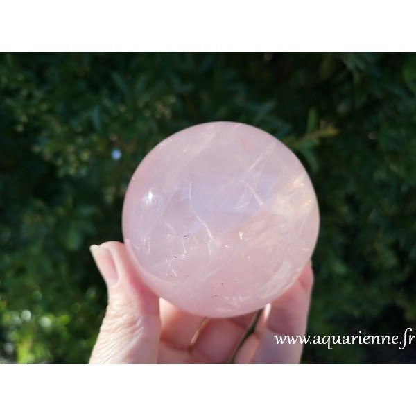 Sphère Quartz rose étoilé Pierre d'Amour ≡ Aquarienne.fr