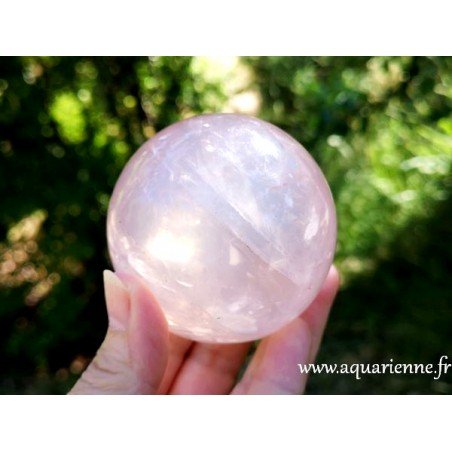 Sphère Quartz rose étoilé Pierre d'Amour ≡ Aquarienne.fr