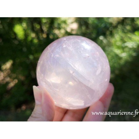Sphère Quartz rose étoilé Pierre d'Amour ≡ Aquarienne.fr