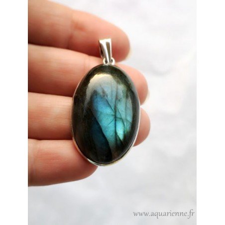 Pendentif Argent 925 & Labradorite|Pierre de Protection ≡Aquarienne.fr