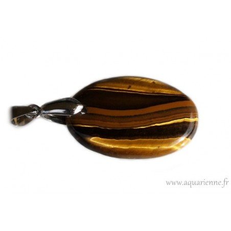 Pendentif Oeil de Tigre, pierre bouclier protecteur ≡ Aquarienne.fr