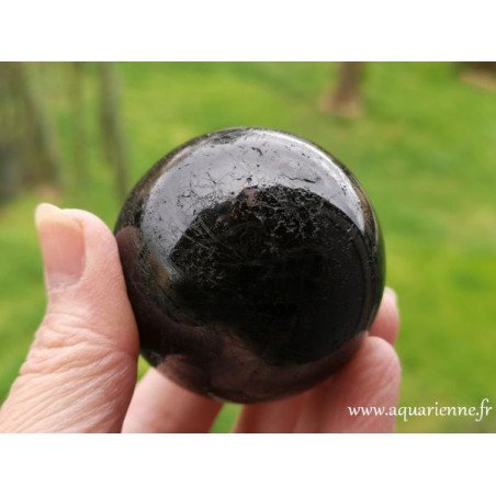 Tourmaline noire sphère ø 55mm - Ancrage - Protection ≡ Aquarienne.fr