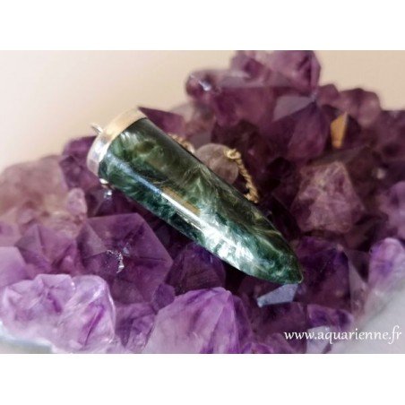 Pendule Argent et Séraphinite - Connexion Angélique ≡ Aquarienne.fr