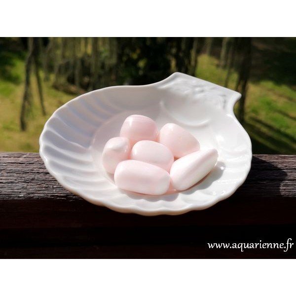 Manganocalcite du Pérou · Pierre roulée de 25 à 30g