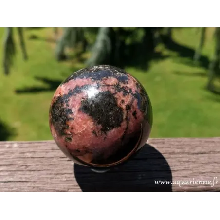 Rhodonite sphère polie ø 65 mm