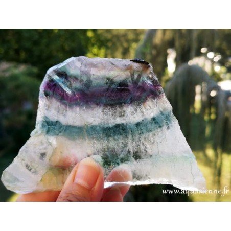 Fluorite Arc-en-Ciel plaque polie · Liberté d'esprit ≡ Aquarienne.fr