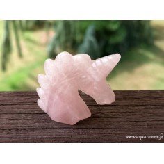 Statuette Licorne en Quartz rose