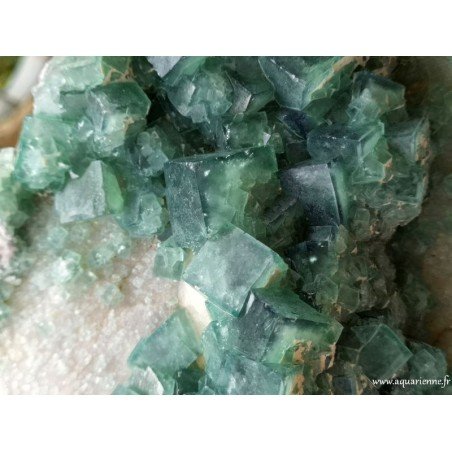 Cristaux cubiques de Fluorite verte de Madagascar sur gangue - Pierre brute 1kg970