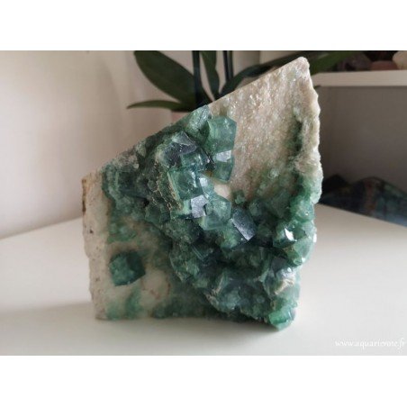 Cristaux cubiques de Fluorite verte de Madagascar sur gangue - Pierre brute 1kg970