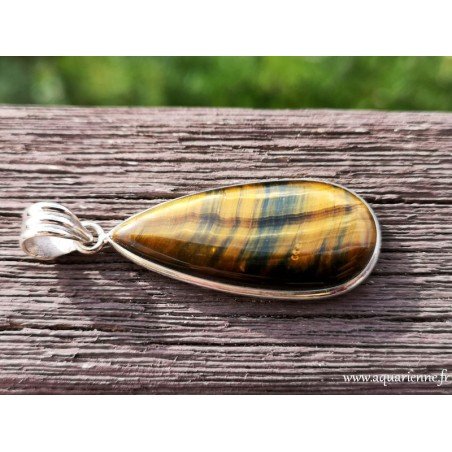 Pendentif Argent 925 et Oeil de Tigre