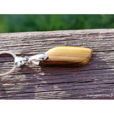 Œil de Tigre · Pendentif 4,5 cm forme flamme