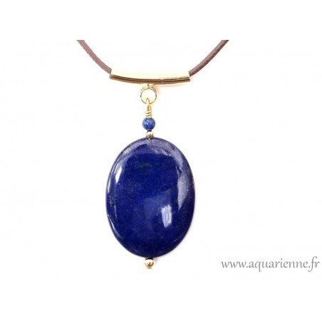 Pendentif "Souveraine" Lapis-lazuli et Or