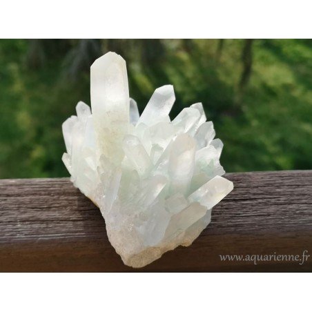 Lumineuse gerbe de pointes de quartz fuchsite de Madagascar. Idée cadeau à offrir ou à s'offrir.