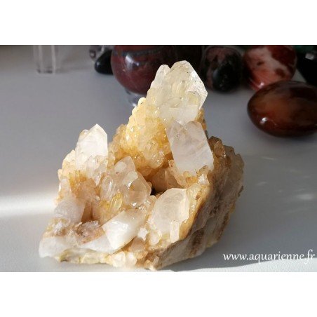 Quartz céleste doré de Madagascar, variété rare, pour collectionneurs de minéraux, énergéticiens, lithothérapeutes