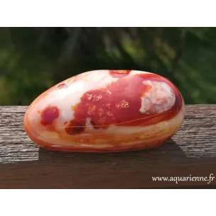 Cornaline, gros galet de 9 cm pesant 256g. Pierre avec de jolis motifs dont seule la nature a le secret. Poli main. A acheter.