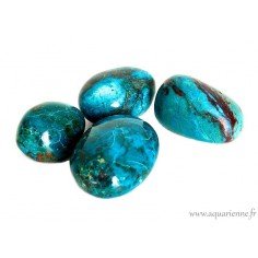 Chrysocolle pierre roulée de 2 à 4 cm au choix. Pierre de paix, favorise la joie et la communication vraie. Acheter des pierres.