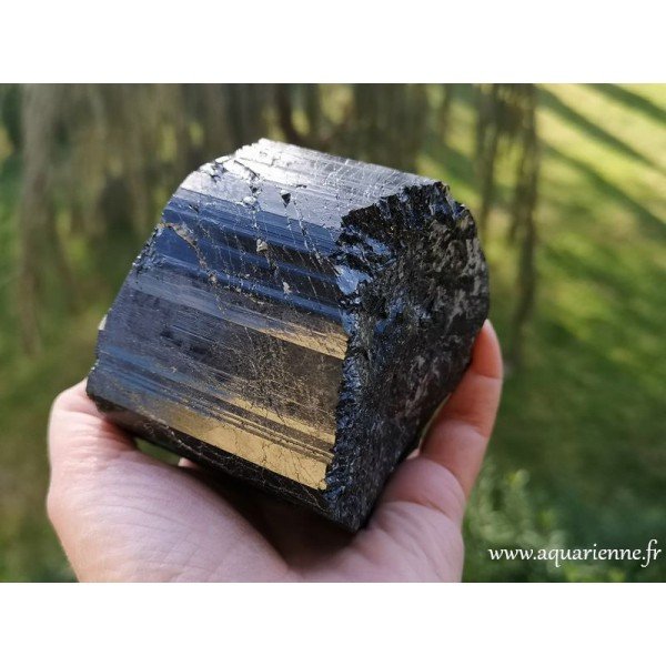 Bloc de Tourmaline noire 1kg223. Grand cristal naturel pour protection de l'habitat, géobiologie, méditation, lithothérapie