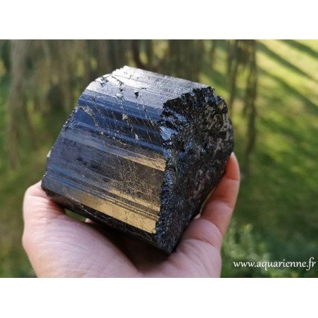 Bloc de Tourmaline noire 1kg223. Grand cristal naturel pour protection de l'habitat, géobiologie, méditation, lithothérapie
