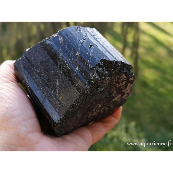 Bloc de Tourmaline noire 1kg223. Grand cristal naturel pour protection de l'habitat, géobiologie, méditation, lithothérapie