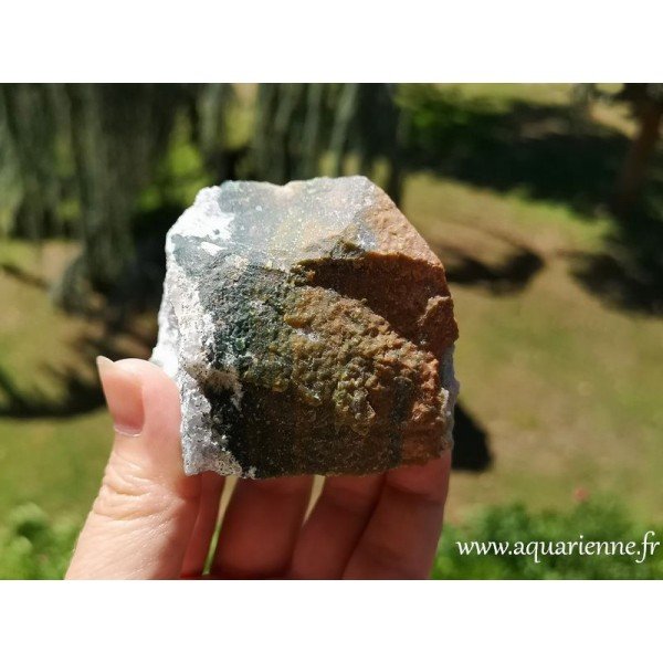 Héliotrope, gros morceau de pierre brute de 219g. Pour lithothérapie, méditation, protection énergétique de l'habitat